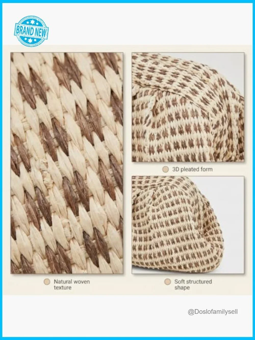 Cloud Shaped Woven Straw Clutch Houndstooth Pattern Hobo Bag Summer Beach